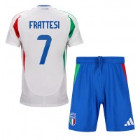 Camiseta Italia Davide Frattesi #7 Visitante Equipación para niños Eurocopa 2024 manga corta (+ pantalones cortos)